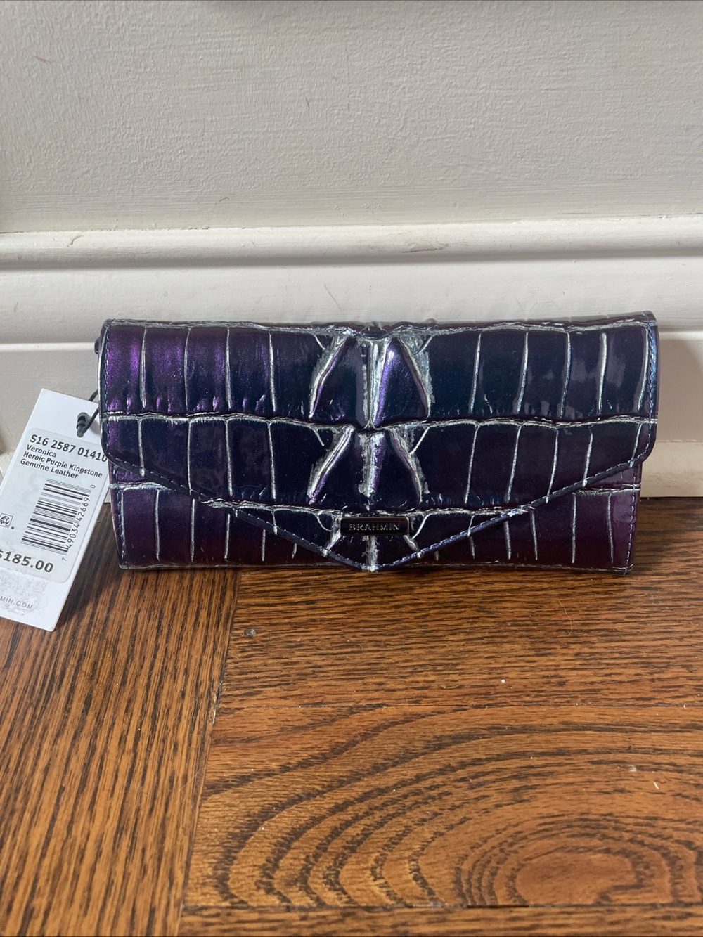 New BRAHMIN 💜 Veronica Style Wallet In HEROIC PURPLE KINGSTONE